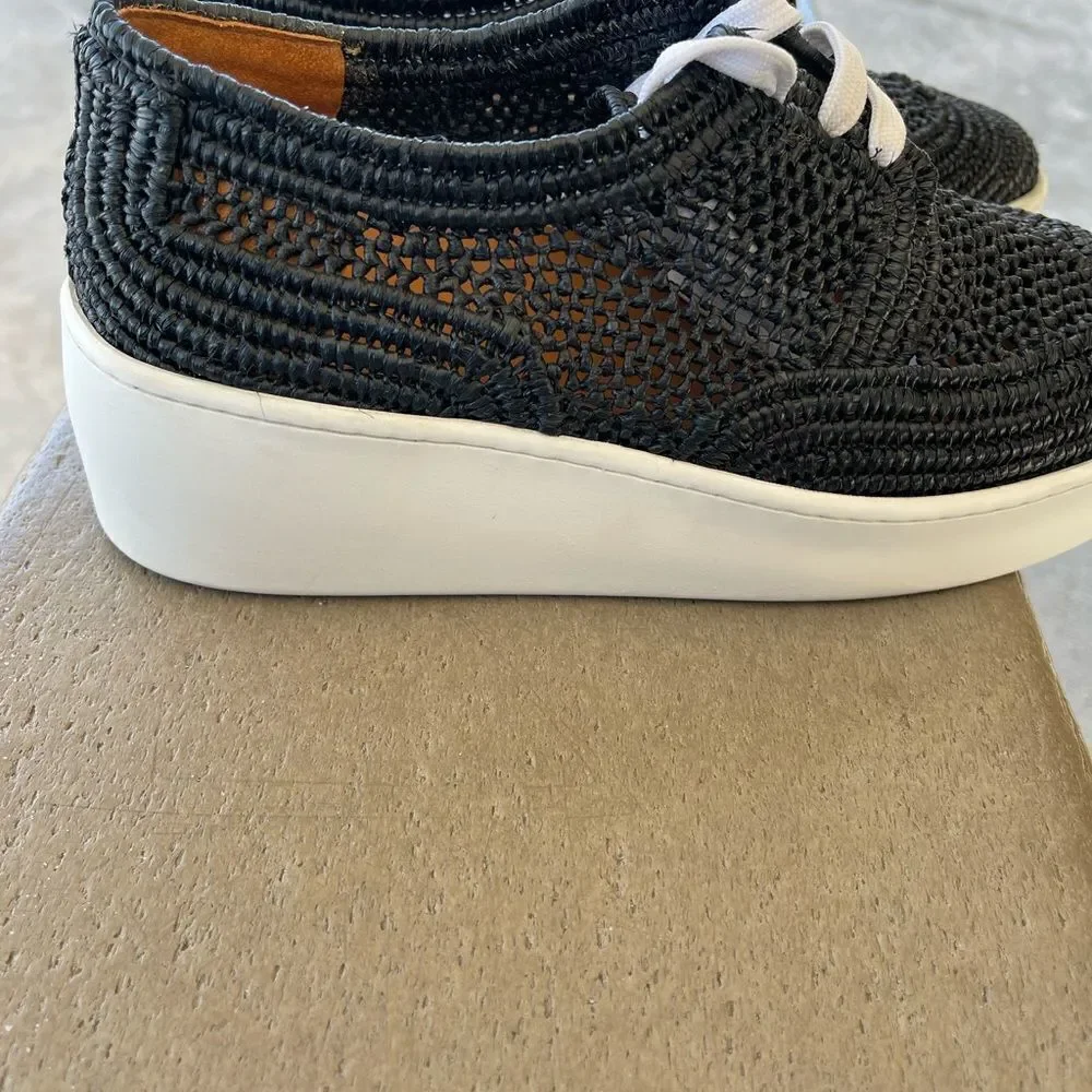 ‎Clergerie Lisa7 Black Raffia Loafers